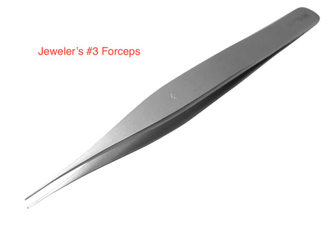 Jeweler's Forceps #3 Stainless Steel