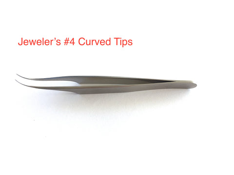 Jeweler's #4 Curved Tips Stainless Steel